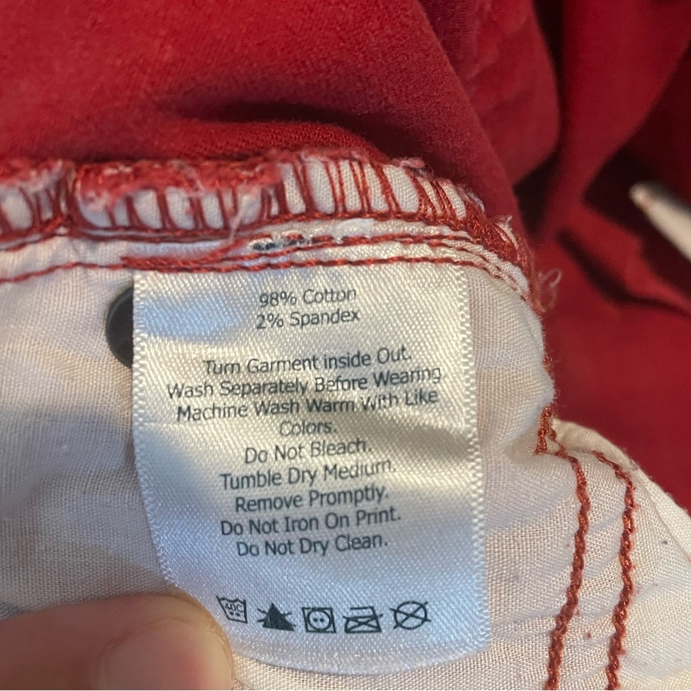Eddie Bauer Slightly Curvy Skinny Denim Jeans Womens 6 Low Rise Colorful Red - Picture 16 of 16